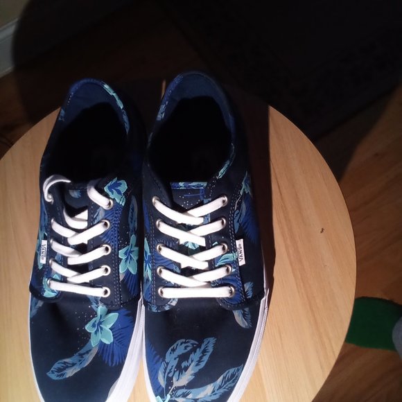 VANS MENS SZ 10.5 SNEAKER Custom Palms Blue Print NWOT - Picture 3 of 7